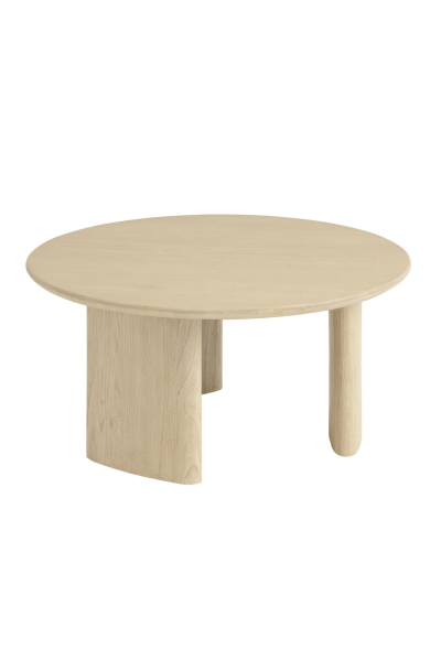 Zeke Round Brushed Wood Coffee Table World Market